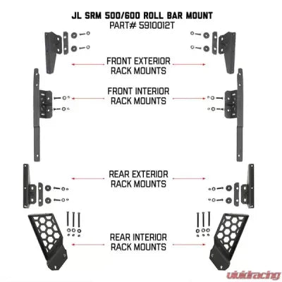 Go Rhino SRM JLU Mounting Bracket Kit Jeep Wrangler 2019-2020